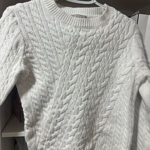 J. Crew Off-White Cable-Knit Crewneck Sweater 100% Cotton